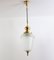 Italian Brass and Cut Glass Pendant Lamp, 1970s 2