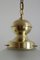 Italian Brass and Cut Glass Pendant Lamp, 1970s 6