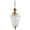 Italian Brass and Cut Glass Pendant Lamp, 1970s, Imagen 1