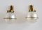 Italian Murano Glass Wall Sconces in Pearl Optic with Brass Details, 1970s, Set of 2 2