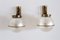 Italian Murano Glass Wall Sconces in Pearl Optic with Brass Details, 1970s, Set of 2 11