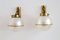 Italian Murano Glass Wall Sconces in Pearl Optic with Brass Details, 1970s, Set of 2 10