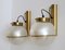 Italian Murano Glass Wall Sconces in Pearl Optic with Brass Details, 1970s, Set of 2 3
