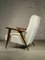 Fauteuil Style Reconstruction en Bois et Tissu, France, 1950 13