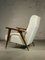Reconstruction Armlehnstuhl aus Holz & Stoff, Frankreich, 1950 13