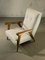 Fauteuil Style Reconstruction en Bois et Tissu, France, 1950 5