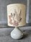 Vintage Enameled Stoneware Lamp with Herbarium Shade, Image 1
