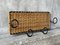 Vintage French Black Metal and Rattan Coat Rack, 1950s 3