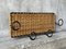 Vintage French Black Metal and Rattan Coat Rack, 1950s, Immagine 3