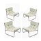 Chrome Plated Tubular Steel Chairs with Canvas Upholstery, Set of 4, 1970s 1