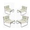 Chrome Plated Tubular Steel Chairs with Canvas Upholstery, Set of 4, 1970s, Imagen 1