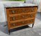 Louis XVI Chest of Drawers in Wood Veneer and Framed with Black Fillets 1