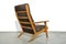 Oak GE 290 Highback Lounge Chair by Hans J. Wegner for Getama, Denmark, 1950s, Immagine 3