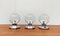 Vintage German Space Age Chrome & Glass Lamps by Motoko Ishii for Staff, Set of 3 4