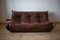 Vintage Kentucky Brown Leather Togo Sofa by Michel Ducaroy for Ligne Roset, 1970s 1