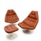 Lounge Chairs and Footstool by Geoffrey Harcourt for Artifort, 1970s, Set of 3 2