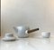 Vintage Tea Set in White Porcelain and Teak by Henning Koppel for Bing & Grondahl, 1960s, Set of 2 2