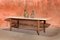 Vintage Wooden Coffee Table with Magazine Rack and Travertine Surfboard Top 2