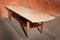 Vintage Wooden Coffee Table with Magazine Rack and Travertine Surfboard Top 3