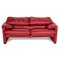 Maralunga Red Leather Sofa from Cassina 1