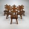 Spanish Brutalist Oak Dining Chairs, 1970, Set of 6, Image 2