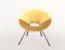 Round Italian Beige Velvet Side Chair, 1959 1