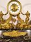 Large Clock with Eagles & Cassolettes with Snakes in Gilt Bronze and Portor, Set of 3, Image 9