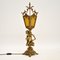 Antique French Gilt Metal and Glass Cherub Table Lamp, Image 1