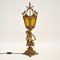 Antique French Gilt Metal and Glass Cherub Table Lamp, Image 9