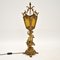 Antique French Gilt Metal and Glass Cherub Table Lamp 12