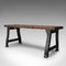 Antique Victorian English Foundry Table in Pine & Iron, Image 3