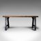 Antique Victorian English Foundry Table in Pine & Iron 6