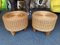 Italian Rattan and Wood Poufs, 1970s, Set of 2, Immagine 6