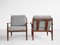 Midcentury Danish pair of easy chairs in teak by Grete Jalk for France & Søn 1960s, Image 3