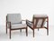 Midcentury Danish pair of easy chairs in teak by Grete Jalk for France & Søn 1960s, Image 1