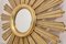Espejo en forma de sol francés de madera dorada, años 50, Immagine 4