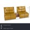 Green & Yellow Leather & Wood Free Motion Sofa from Koinor 2