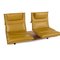 Green & Yellow Leather & Wood Free Motion Sofa from Koinor 3