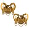 Brass and Glass Wall Sconces from Gaetano Sciolari, 1970s, Set of 2 1
