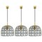 Iron and Bubble Glass Chandeliers by Limburg for Cor, Imagen 1