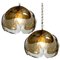 Smoked Glass and Brass Pendant Lights in the Style of Kalmar, 1970s, Set of 2, Image 1