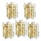 Brass & Ice Glass Wall Sconce by J.T. Kalmar for Cor 1