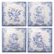 Ceramic Tiles with Angels, 1930s, Set of 4 1