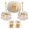 Palazzo Light Fixtures in Gilt Brass and Glass by J. T. Kalmar, 1970s, Set of 5, Image 1