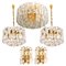 Palazzo Light Fixtures in Gilt Brass and Glass by J. T. Kalmar, 1970s, Set of 5, Imagen 1