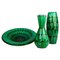 Mid-Century Large Green Ceramic Vases and Platter or Bowl from Upsala Ekeby, 1950s, Set of 3 1
