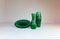 Mid-Century Large Green Ceramic Vases and Platter or Bowl from Upsala Ekeby, 1950s, Set of 3 2