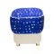 Mid-Century Italian Modern Blue & White Brass Pouf, 1950s 3