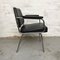 Space Age Black Leather Armchair, 1970s 3