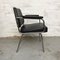 Space Age Black Leather Armchair, 1970s, Imagen 3